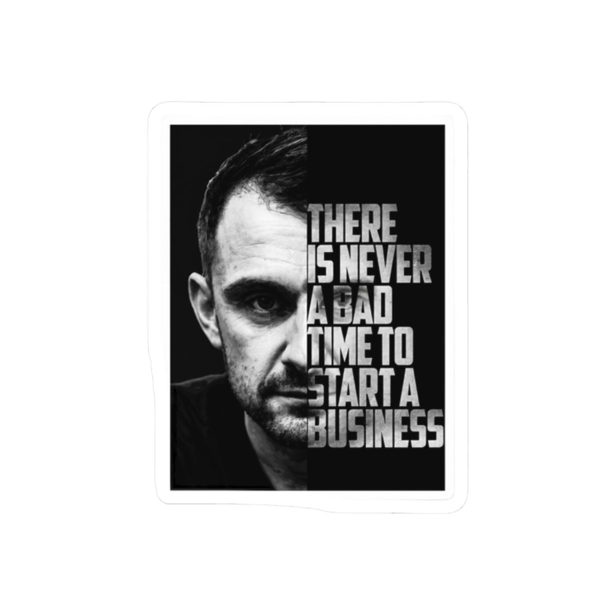 Gary Vee Entrepreneurial Quote Sticker | Bold Black White Minimalist Vinyl Decal - alternate angle 3, merchandise