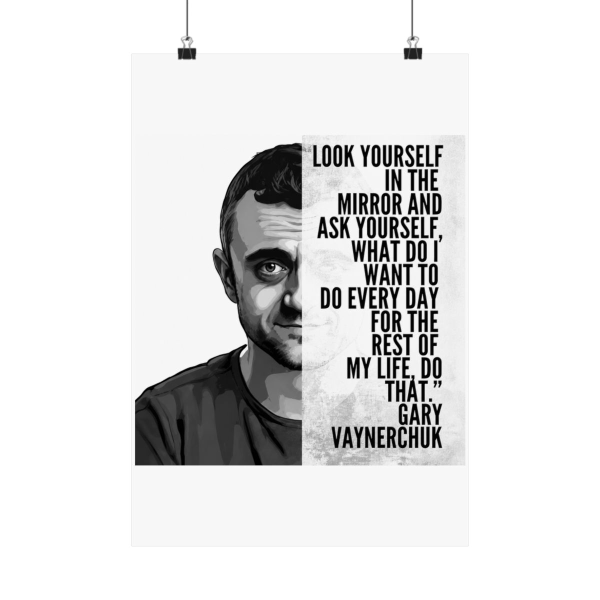 Gary Vee Motivational Quote Satin Posters (210gsm) - alternate angle 1, merchandise